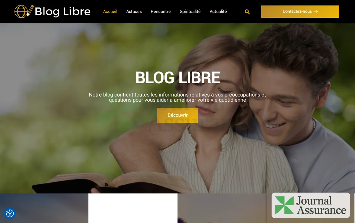 Capture : Blog sur les astuces, la rencontre, la spiritualité et l'actualité